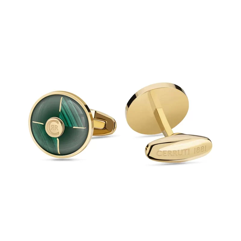 CERRUTI Frost Stainless Steel Cufflinks with Enamel Jewelry