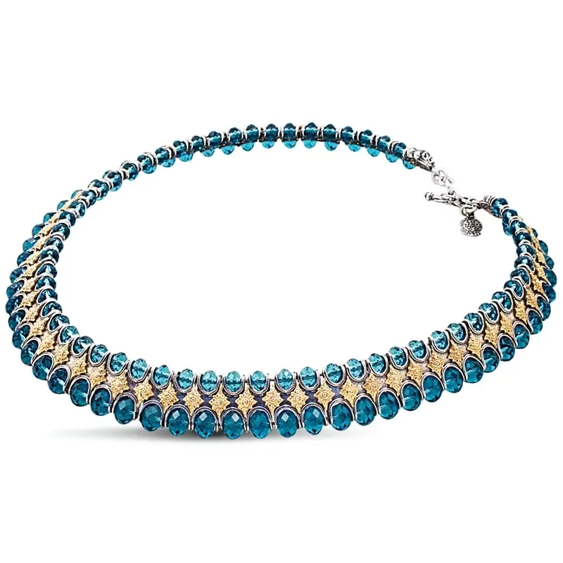 DIMITRIOS EXCLUSIVE – Necklace with blue Swarovski crystals Fine Jewelry