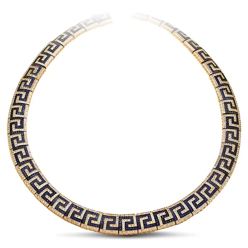 DIMITRIOS EXCLUSIVE – Greca Pave necklace with zircon Dimitrios Exclusive