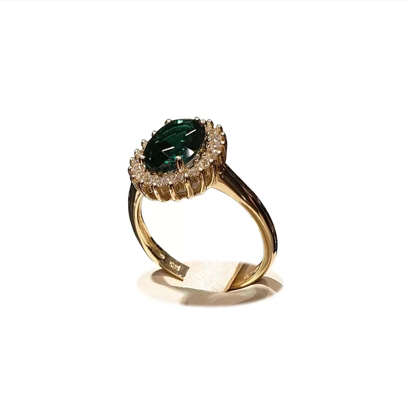 Dell’Oro Boutique  – Gold Ring With Rosetta Green Zircon Dell’Oro Boutique 4